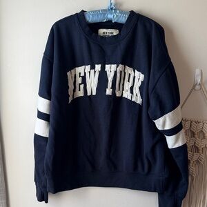New York Popular Navy Crewneck Sweatshirt XL